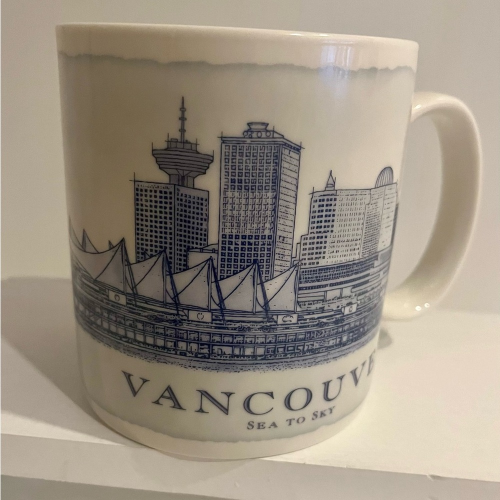 2006 Starbucks Vancouver Skyline Mug - Cream and Blue